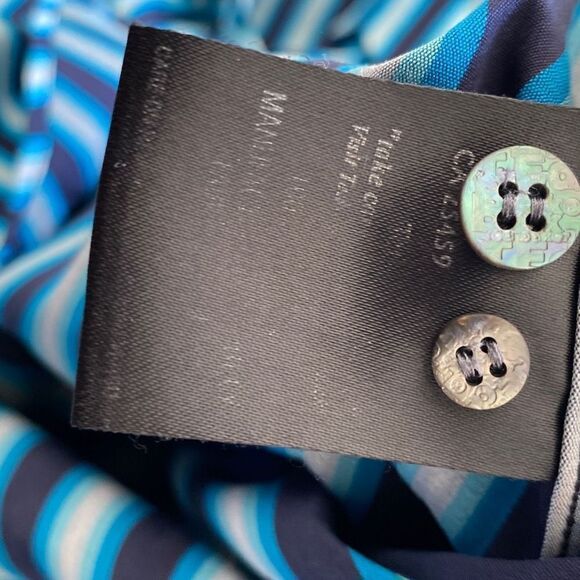 Ted Baker Striped Sateen Finish Flip Cuff Button Down Shirt Size Large - Picture 10 of 11